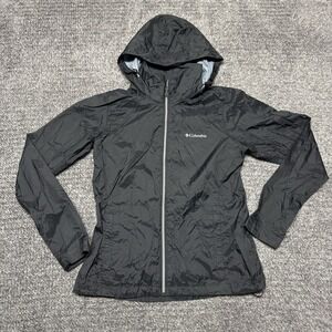 Columbia Jacket Women's Small Black Switchback III Hooded Windbreaker